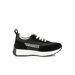 Tenisky Dsquared  Logo Leather & Tech Running Sneakers Low Lace Up Čierna 36