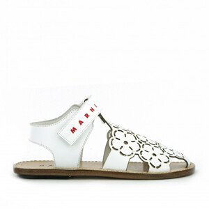 Sandále Marni Contrasting Printed Logo Laserated Leather Fisherman Sandals Biela 37