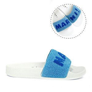 Šľapky Marni Contrasting Logo Sponge Pool Slides Biela 31