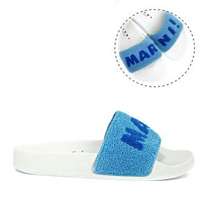 Šľapky Marni Contrasting Logo Sponge Pool Slides Biela 33