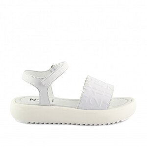 Sandále No21 Logo Embossed Leather Platform Sandals Biela 32