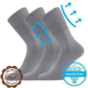 LONKA ponožky Zdravan grey 3 páry 35-37 118780