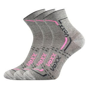 VOXX ponožky Franz 03 svetlo šedá/ružová 3 páry 35-38 114577