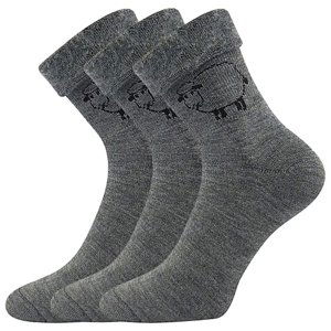 BOMA Ponožky z ovčej kože tmavosivé melé 3 páry 35-38 117990