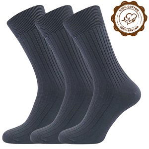 Ponožky LONKA Zebran tmavo šedé 3 páry 46-48 119498