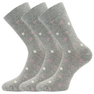 Ponožky LONKA Flowrana grey melé 3 páry 35-38 120096