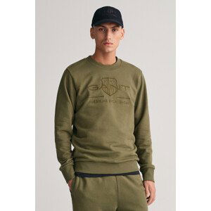 MIKINA GANT REG TONAL SHIELD C-NECK SWEAT zelená XS