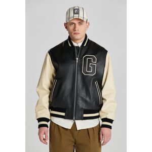 BUNDA GANT UNISEX LEATHER VARSITY JACKET čierna M