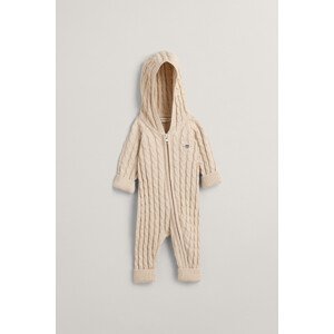 SVETER GANT COTTON CABLE SHIELD ONE PIECE hnedá 56