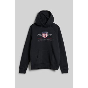 MIKINA GANT ARCHIVE SHIELD HOODIE čierna 170