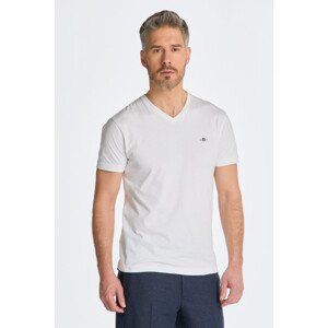 TRIČKO GANT SLIM SHIELD V-NECK T-SHIRT biela L