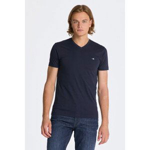 TRIČKO GANT SLIM SHIELD V-NECK T-SHIRT modrá S