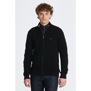 SVETER GANT COTTON PIQUE ZIP CARDIGAN čierna XS