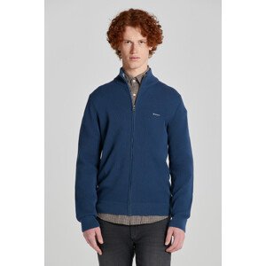 SVETER GANT COTTON PIQUE ZIP CARDIGAN modrá M