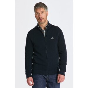 SVETER GANT COTTON PIQUE ZIP CARDIGAN modrá XS