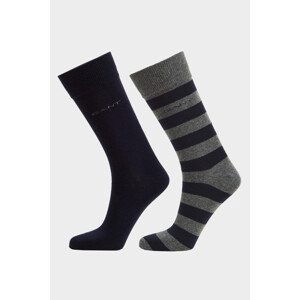 PONOŽKY GANT BARSTRIPE AND SOLID SOCKS 2-PACK šedá 40/42