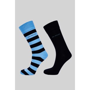 PONOŽKY GANT BARSTRIPE AND SOLID SOCKS 2-PACK modrá 40/42