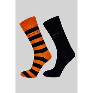 PONOŽKY GANT BARSTRIPE AND SOLID SOCKS 2-PACK oranžová 40/42