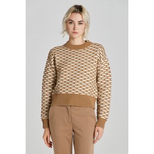 SVETER GANT INTARSIA C-NECK hnedá XS