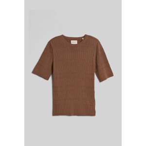 SVETER GANT TEXTURED SHORT SLEEVE C-NECK hnedá S