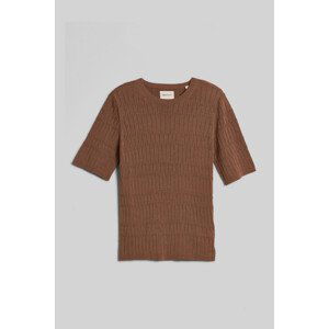 SVETER GANT TEXTURED SHORT SLEEVE C-NECK hnedá L