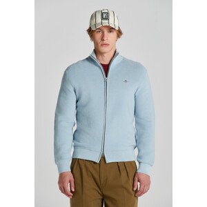 KARDIGÁN GANT TEXTURED COTTON FULL ZIP CARDIGAN modrá XS