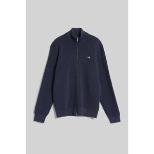 KARDIGÁN GANT TEXTURED COTTON FULL ZIP CARDIGAN modrá S