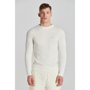 SVETER GANT COTTON PIQUE C-NECK biela M