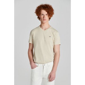 TRIČKO GANT SLIM SHIELD V-NECK T-SHIRT hnedá S