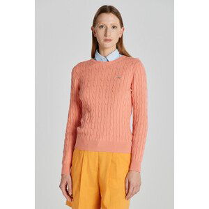 SVETER GANT STRETCH COTTON CABLE C-NECK ružová XS