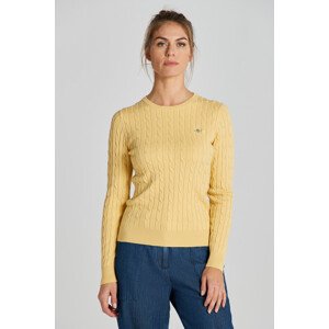 SVETER GANT STRETCH COTTON CABLE C-NECK žltá XS