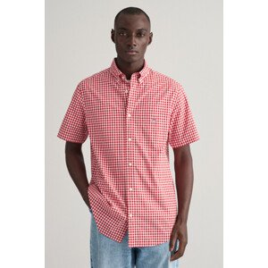 KOŠEĽA GANT REG POPLIN GINGHAM SS SHIRT RUBY RED