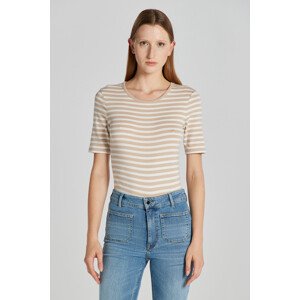 TRIČKO GANT SLIM STRIPED 1X1 RIBBED SS T-SHIRT žltá XS