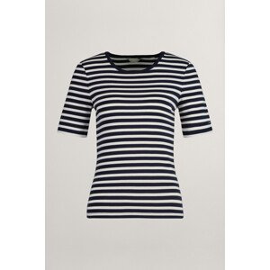 TRIČKO GANT SLIM STRIPED 1X1 RIBBED SS T-SHIRT modrá S