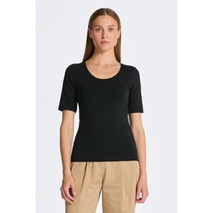 TRIČKO GANT SLIM COT/ELA SS SCOOP NECK TOP čierna XS