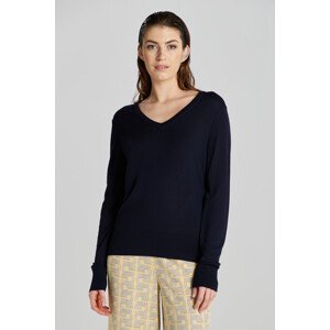 SVETER GANT FINE KNIT V-NECK modrá XXL