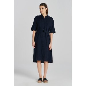 ŠATY GANT REL LINEN SS SHIRT DRESS modrá 40