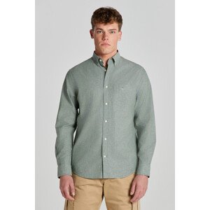 KOŠEĽA GANT REG COTTON LINEN SHIRT zelená S