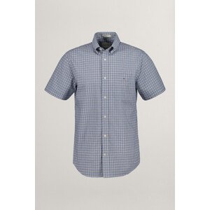 KOŠEĽA GANT REG POPLIN MICROCHECK SS SHIRT DOVE BLUE