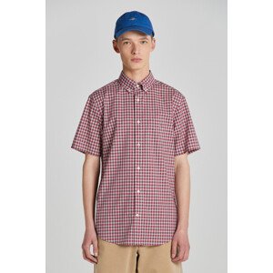 KOŠEĽA GANT REG POPLIN MICROCHECK SS SHIRT červená M