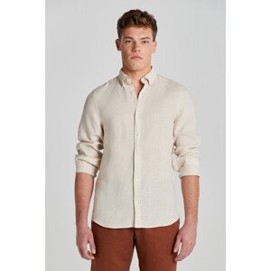 KOŠEĽA GANT REG LINEN HOUNDSTOOTH SHIRT DRY SAND