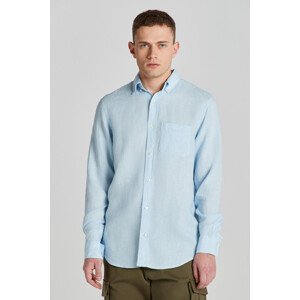 KOŠEĽA GANT REG LINEN HOUNDSTOOTH SHIRT CAPRI BLUE