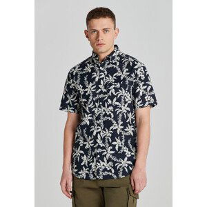 KOŠEĽA GANT REG COTTON LINEN PALM SS SHIRT modrá S