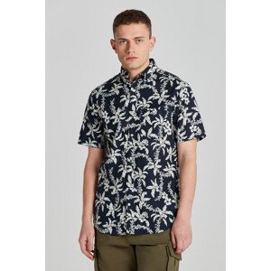 KOŠEĽA GANT REG COTTON LINEN PALM SS SHIRT modrá XL