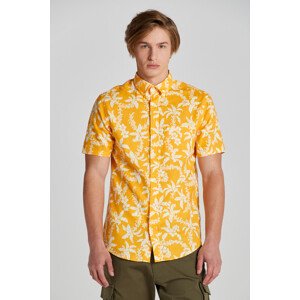 KOŠEĽA GANT REG COTTON LINEN PALM SS SHIRT MEDAL YELLOW