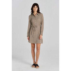 ŠATY GANT SLIM MONOGRAM JERSEY SHIRT DRESS hnedá L