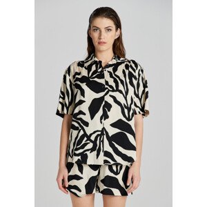 BLÚZKA GANT REL PALM PRINT SS SHIRT hnedá 40