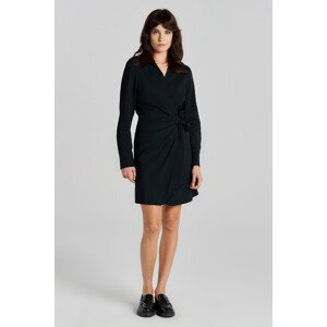 ŠATY GANT SLIM WRAP SHIRT DRESS čierna 32