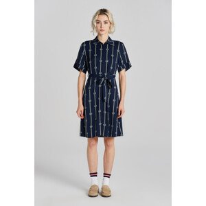 ŠATY GANT SLIM PRINTED SS SHIRT DRESS modrá 44