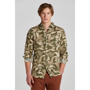 KOŠEĽA GANT REG LINEN PRINT SHIRT JUNIPER GREEN